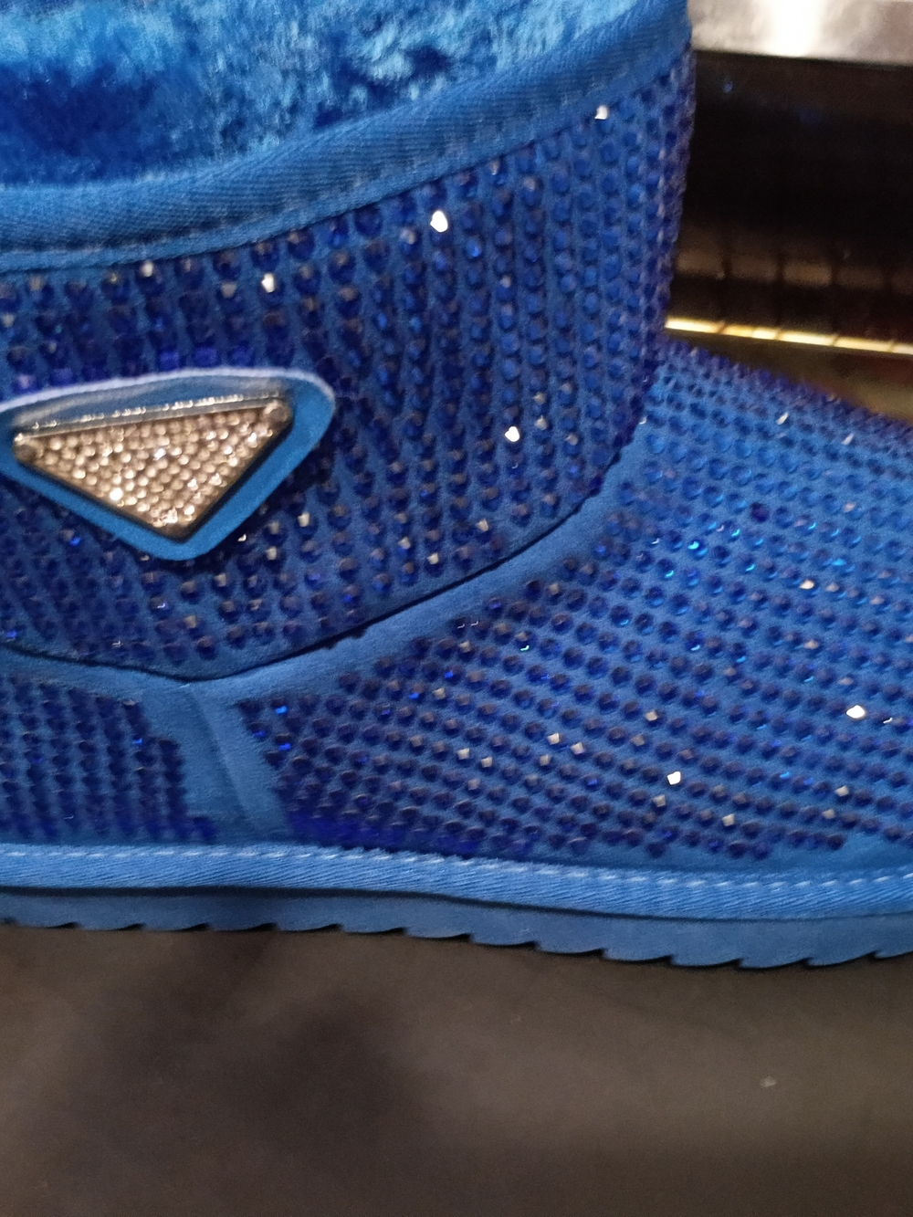 Cape Robbin Royal Blue Crystal-Embellished Women's Slippers